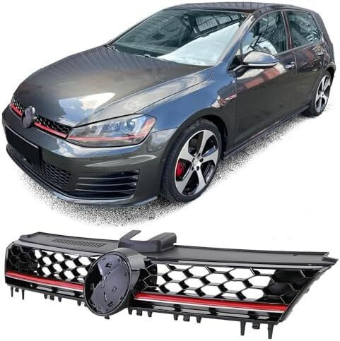 Jom 5g0853653gme Mask Vw Golf Vii 7 11-17 Gti Look Honeycomb Red Trim 1 Piece