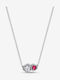 Pandora Necklace with design Heart from Silver with Zircon