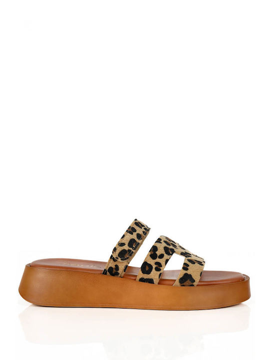 Leopard Suede Flatforms Puzzle Design