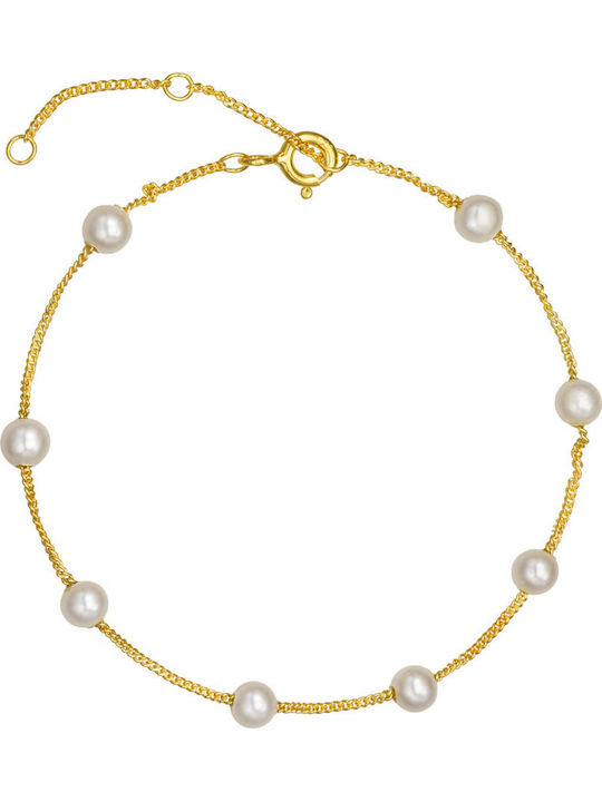 Ioannis Kosmima Women's Bracelet made of Silver Gold Plated with Pearls