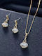 Set with Necklace & Earrings from Steel Gold Plated
