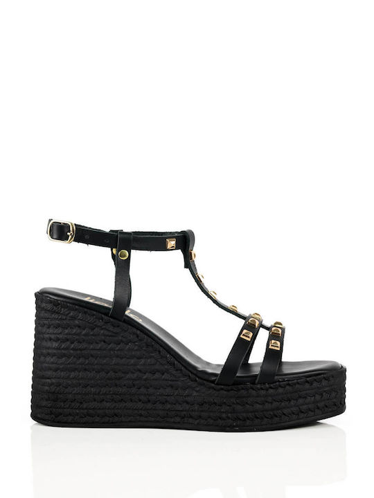 Black Platforms with Straps & Decorative Studs