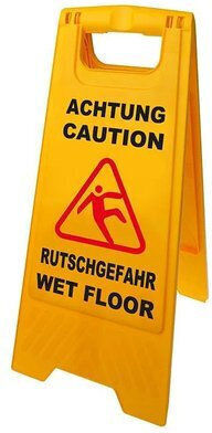Warnschild "Vorsicht Rutschgefahr" 520112 21-30x58cm Gelb