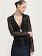 Eleazara Langärmelig Damen Hemd Black