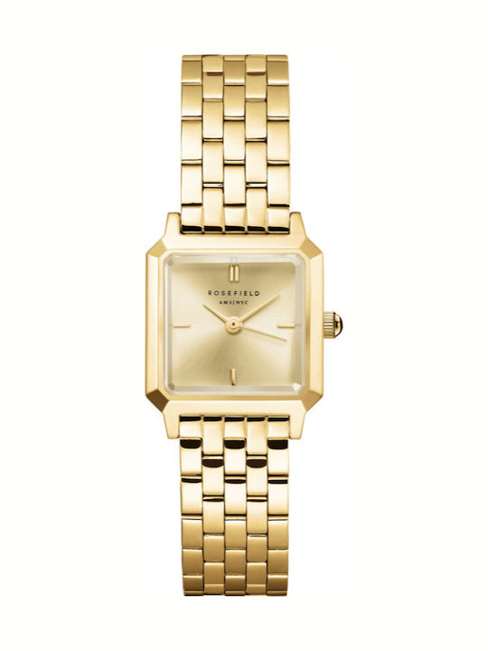 Rosefield Damen Uhr Chronograph mit Gold Metallarmband BCGSG-B04