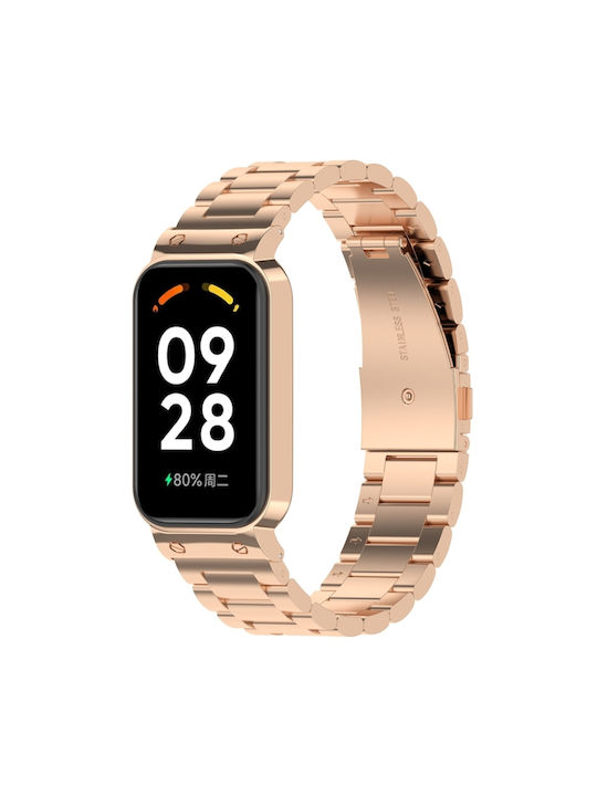 Λουράκι Ανοξείδωτο Ατσάλι Ροζ Χρυσό (Smart Band 8 Active)
