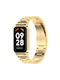 Xiaomi Smart Band 8 Active Three Bead Ανοξείδωτο Ατσάλι Ζώνη Ρολογιού + Μεταλλικό Πλαίσιο Ρολογιού Χρυσό