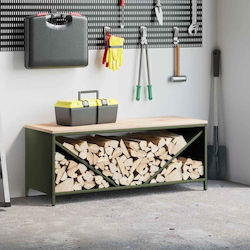 vidaXL Firewood Wooden Shelf Wood Storage 100.5x35.5x40cm Green vidaXL Firewood Wooden Shelf Wood Storage 100.5x35.5x40cm Green