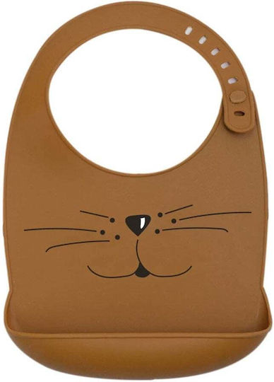 Trois Kilos Sept Waterproof Bib Silicone with Button & Pocket Camel for 4 m+