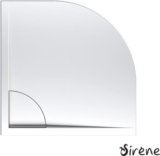 Sirene Semicircular Acrylic Shower White Flow 90x90cm