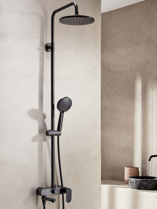 Tema Shower Column with Mixer Black
