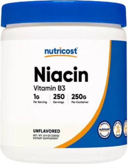 Nutricost Vitamin B3 Niacin Powder Βιταμίνη για την Υγεία του Νευρικού Συστήματος 250gr
