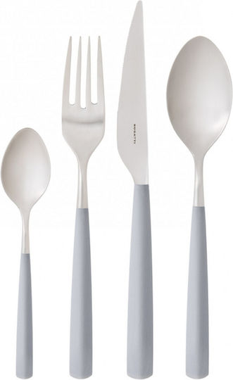 Casa Bugatti Set de Tacâmuri Inoxidabil Gri 24buc
