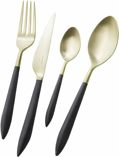 Casa Bugatti Ares Set de Tacâmuri Inoxidabil Negre 24buc