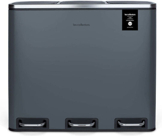 HKoenig N984 Abfalleimer Abfall aus Edelstahl mit Pedal Gray 61.5x56x34.5cm 1Stück