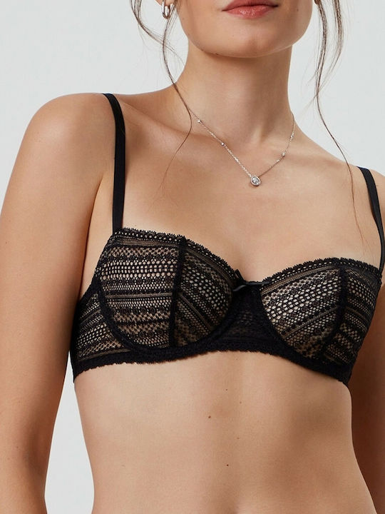 Balconette Balconette Bra without Padding Black