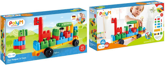 Hape Blocuri PolyM Zoo and Vehicles pentru 1,5-5 ani Ani 40buc