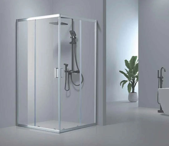 Aquarelle Clever 10 Кабинет Душ с Плъзгащи се Врата 90x100x190см Прозрачно стъкло