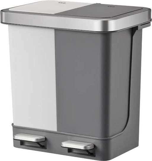 Eko Hana Duo Waste Bin Waste made of Stainless Steel with Pedal White 10lt 1pcs