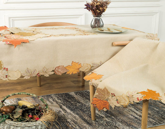 Liolios Home Checkered Gold Tablecloth 85x85cm