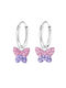 Children's Hypoallergenic Hoop Earrings Butterflies Silver 925