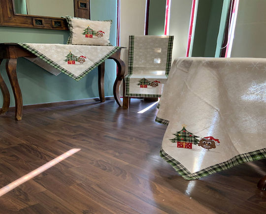 Liolios Home Weihnachtliche Stoff-Tischdecke 160 x 40 cm