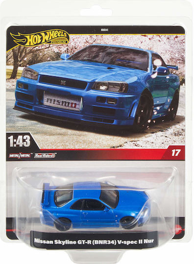 Hot Wheels Mașinuță Premium 1:43 Nissan Skyline GT-R BNR34 V spec