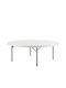 Outdoor Dinner Foldable Table with Plastic Surface and Metal Frame White/Grey 122x122x74cm
