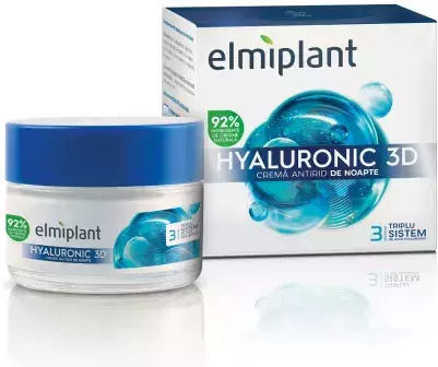 Elmiplant Hyaluronic Noapte Anti-Îmbătrânire Cremă de Față de Noapte cu Acid Hialuronic 50ml
