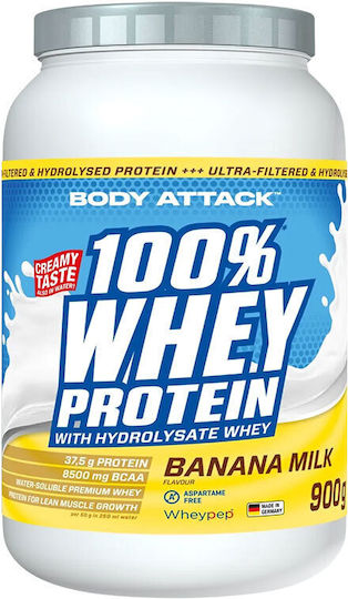 Body Attack 100% Whey Protein mit Geschmack Banana Milk 900gr