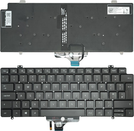 Laptop Keyboard Dell Latitude 7410 2-in-1 Black Backlit UK Layout OEM Code 40767ukbl