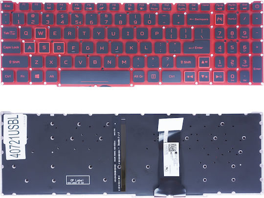 Πληκτρολόγιο Laptop Keyboard Acer Nitro 5 An517-51 An517-52 An515-4 An515-42 An515-51an515-52 An515-5 An517-52-728z3 Oem Κωδ 40721usbl