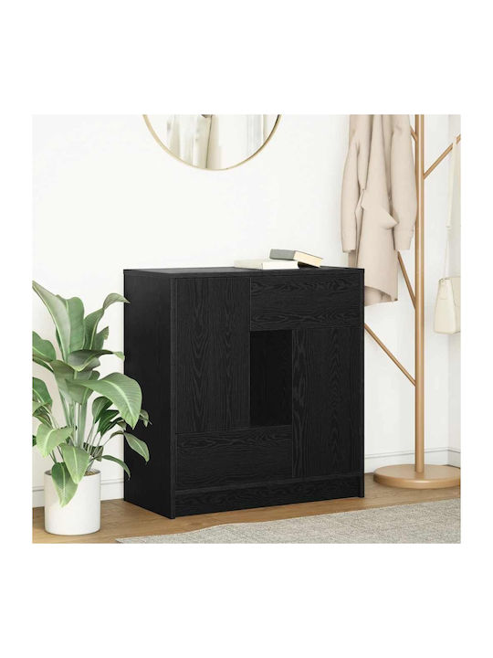Bufet cu Sertare Negru 70.5x34x74.5cm