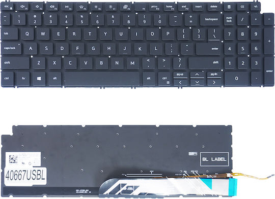 Πληκτρολόγιο Laptop Keyboard Dell Inspiron 15 3505 7590 7591 5584 7791 5590 5593 7706 2-in-1 Backlit Oem Κωδ 40667usbl