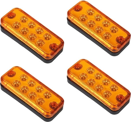 4 Stück Seitenleuchte 10-30V 8 LED Gelbes Licht