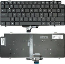 Πληκτρολόγιο Laptop Keyboard Dell Latitude 7410 2-in-1 Black Backlit Oem Κωδ.40767usbl