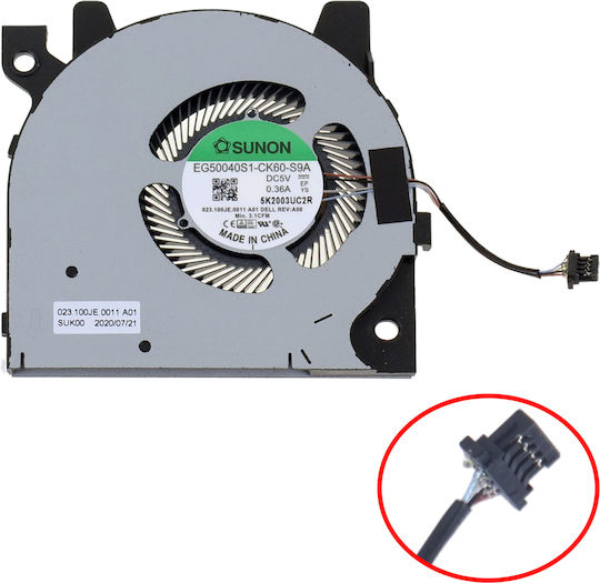 Охлаждащ вентилатор за лаптоп CPU за Dell Inspiron 7306 2-в-1 99n5c 099n5c Eg50040s1-ck60-s9a 023.100je.0011 4pin Код 81166