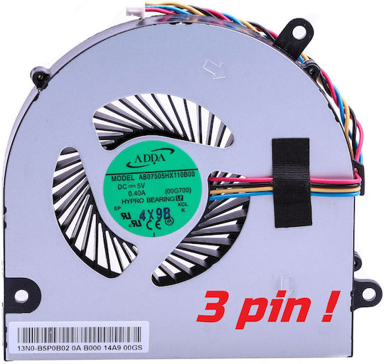 Ανεμιστηράκι Laptop Cpu Cooling Fan Lenovo G700 G710 G700a Z710 Ab07505hx110b00 13n0-b5p0d02 Dfs531005pl0t 13n0-b5a0d02 13n0-b5a0c02 Κωδ 80397-3pin
