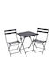 Dining Room Set for Small Outdoor Spaces 3 Pieces Black