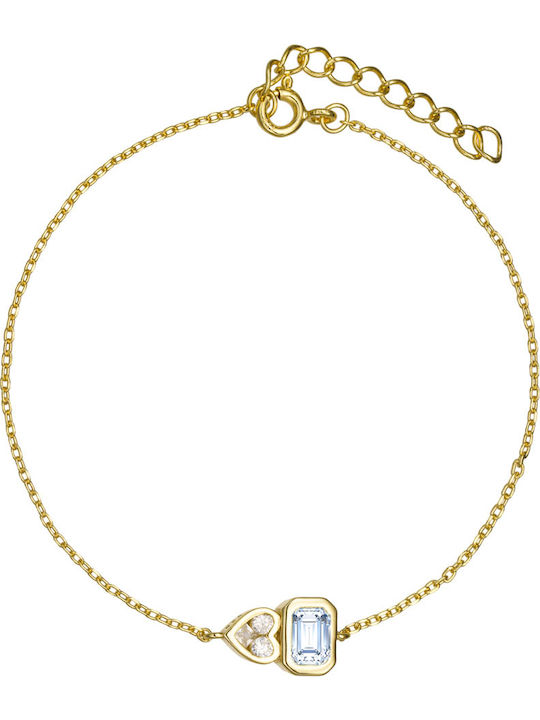 Ioannis Kosmima Women's Bracelet made of Silver Gold Plated with Zircon