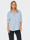 Μακρυμάνικο Γυναικείο Τζιν Πουκάμισο Chambray Blue