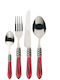 Casa Bugatti Optical Old-silver Сет ножове и вилице Неръждаеми Червени 24бр