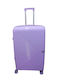 Felbags Large Hard Lila Suitcase Travel With 4 Wheels Height 75cm