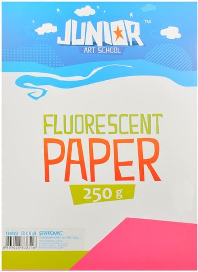 Χαρτόνι Junior Fluo 250gr A4 Φούξια