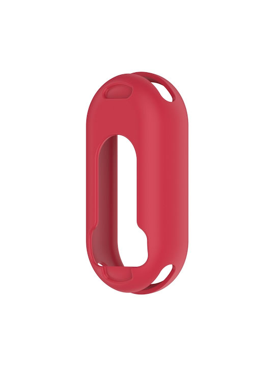 Предпазен силиконов калъф за часовник с гланцирана повърхност Xiaomi Smart Band 9 NFC розово червен
