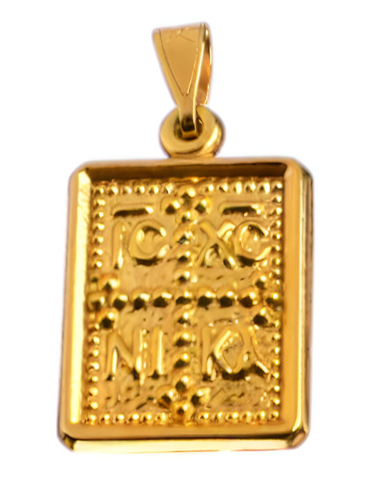 Gatsa Pendant Kids Talisman Double Sided Konstantinato made of Gold 14K F67