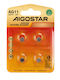 Aigostar Batterien Alkalisch für Uhren LR58 / LR43 1.5V 4Stück