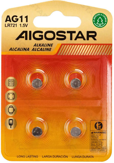 Aigostar Αλκαλικές Μπαταρίες Ρολογιών LR58 / LR43 1.5V 4τμχ