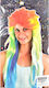 Regenbogenperücke Lange Haare Carnavalista Zsa0021