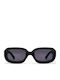 Chpo Women's Sunglasses with Brown Tartaruga Plastic Frame and Black Lens 16135BB